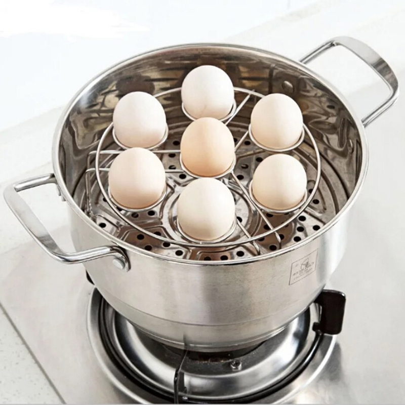 η ƿ  Ƽ    ް     ִ Ȧ ֹ 丮  996111/Stainless Steel Egg Steamer Rack Pot Steam Egg Seperate Water Shelf Eggs Steaming H